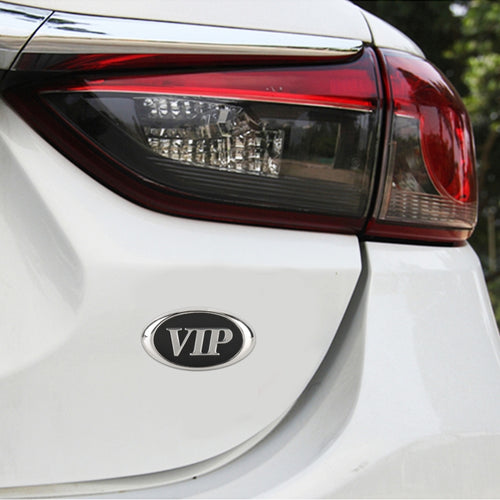 Car Oval Style VIP Metal Personalized Decorative Stickers, Size: 6.5 x 3.5 x 0.5cm - HoMEdemic™ 