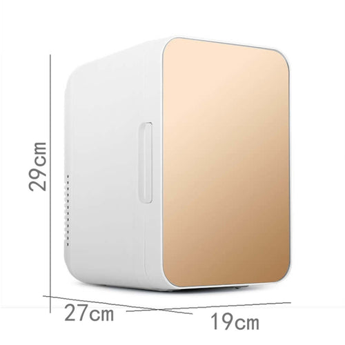 8L 37-48W Tempered Glass Panel Car / Home Mini Refrigerator, EU Plug (Gold) - HoMEdemic™ 