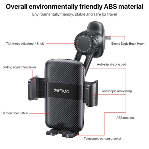 Yesido C242 Adjustable Car Air Vent Mechanical Phone Clip Holder - HoMEdemic™ 