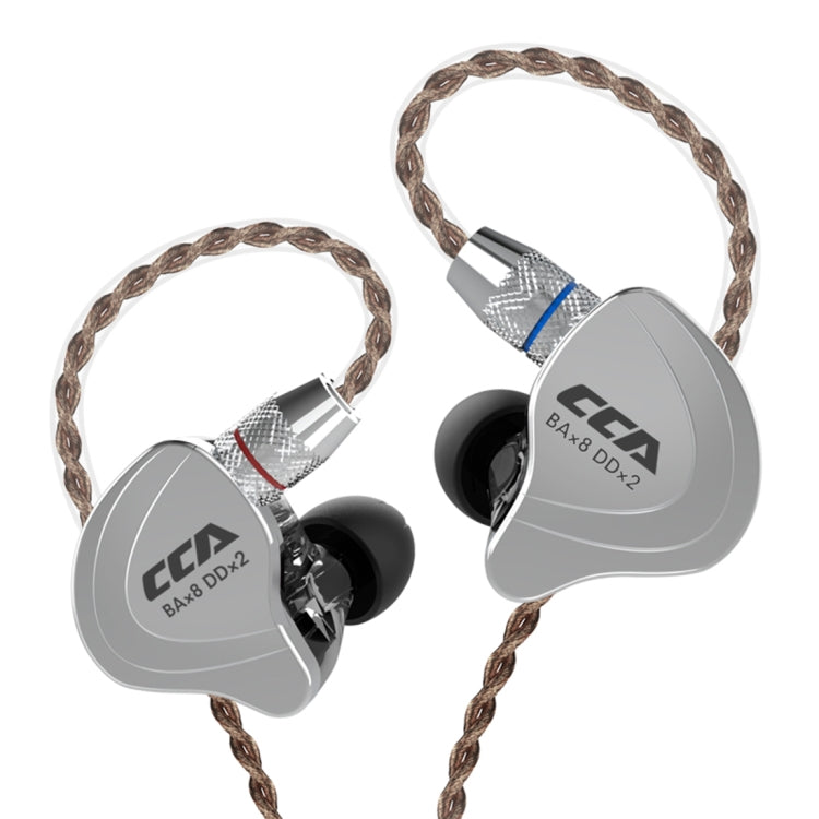 CCA CCA-C10 3.5mm Gold Plated Plug Ten Unit Hybrid Wire-controlled In-ear Earphone, Type:without Mic(Charm Black) - HoMEdemic™ 