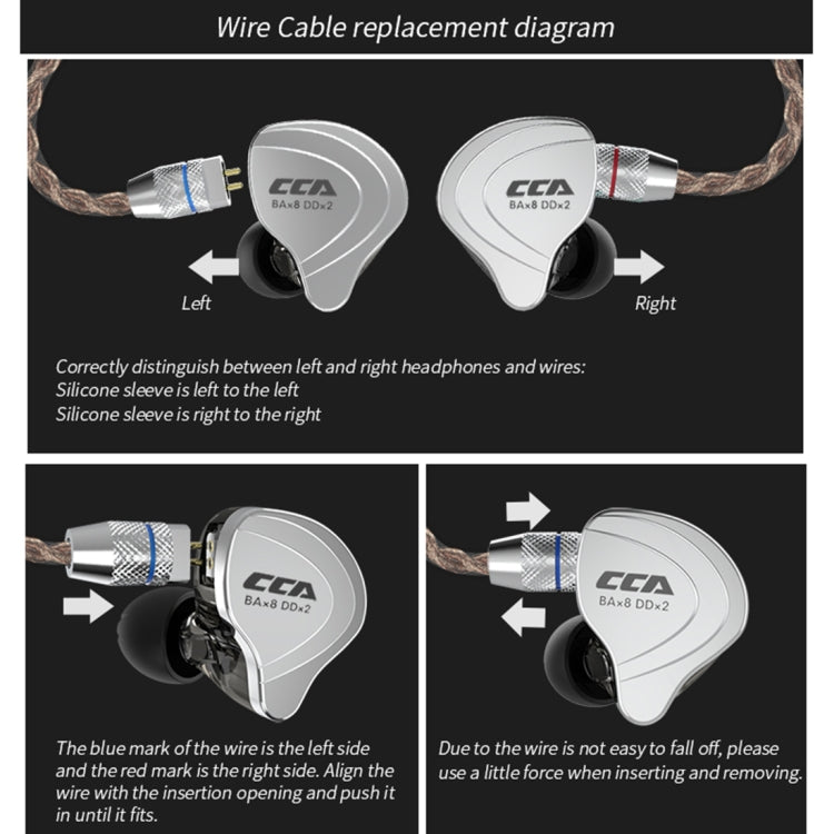 CCA CCA-C10 3.5mm Gold Plated Plug Ten Unit Hybrid Wire-controlled In-ear Earphone, Type:without Mic(Sapphire Cyan) - HoMEdemic™ 