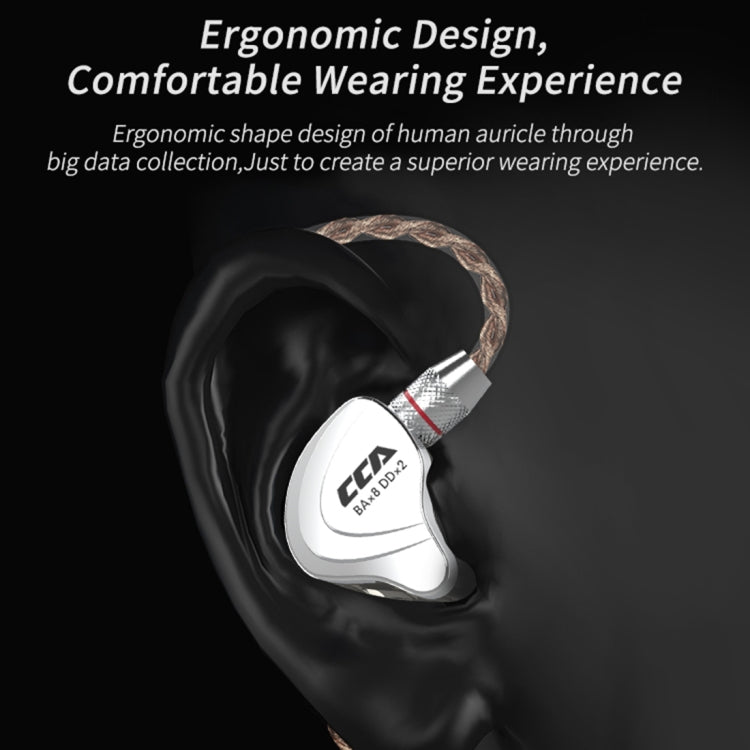 CCA CCA-C10 3.5mm Gold Plated Plug Ten Unit Hybrid Wire-controlled In-ear Earphone, Type:without Mic(Streamer Purple) - HoMEdemic™ 