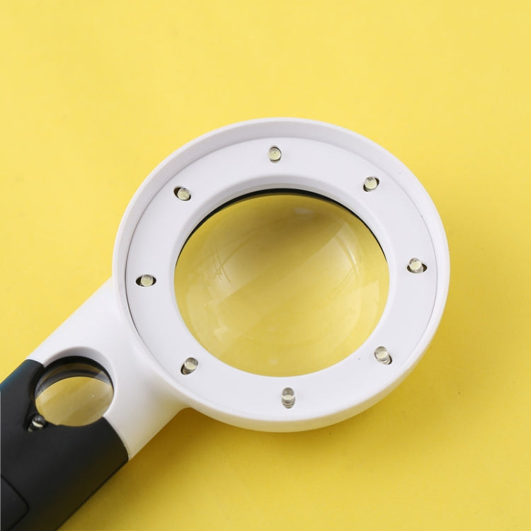 CH55-8L Hand-Held With LED Lamp Magnifier Double Lens 7 Times / 20 Times Portable Magnifying Glass, CH55-8L - HoMEdemic™ 