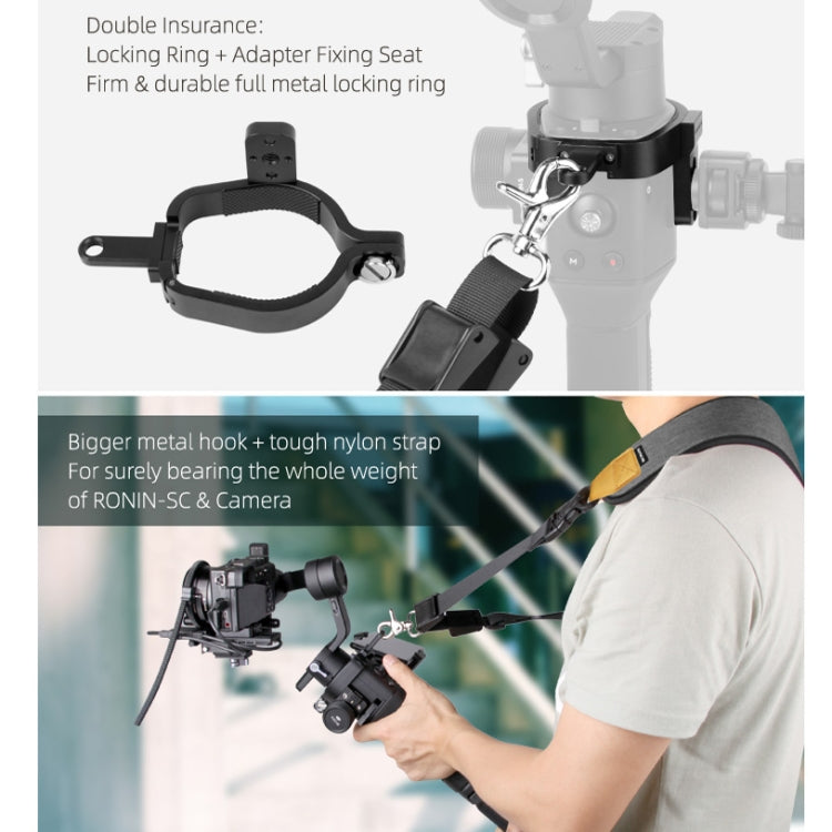 Sunnylife RO-Q9228 Handheld Gimbal Special Lanyard Shoulder Strap + Fixed Ring Hang Buckle for DJI RONIN-SC - HoMEdemic™ 