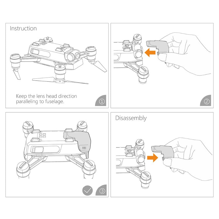 PGYTECH Gimbal Camera Lens Shade Hood Protective Cover for DJI Spark(Grey) - HoMEdemic™ 