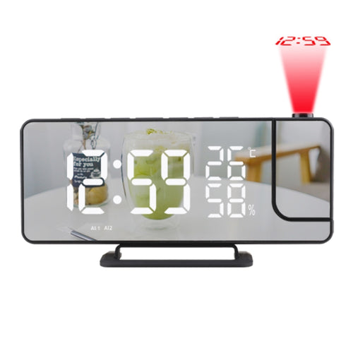 TS-9210 Digital Mirror Projection Alarm Clock With FM Radio & Temperature Humidity - HoMEdemic™ 