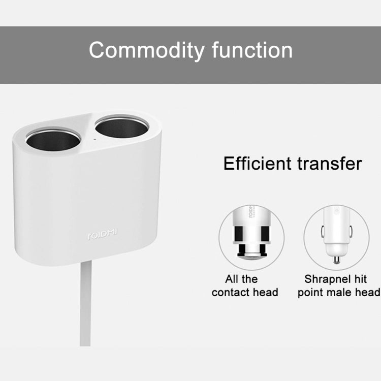 Original Xiaomi Youpin ROIDMI 2 in 1 120W 10A Car Cigarette Lighter + Dual USB Port Quick Charge Car Charger(White) - HoMEdemic™ 