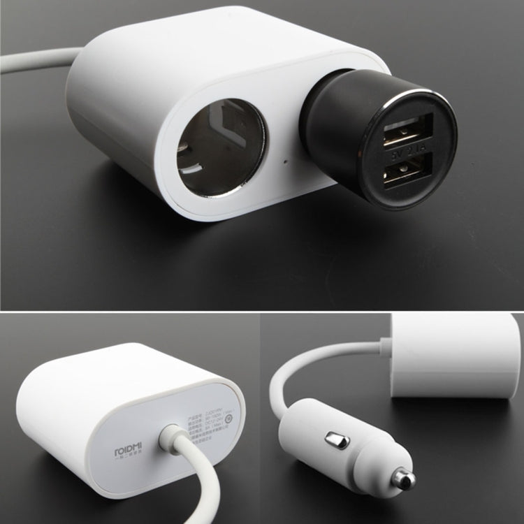 Original Xiaomi Youpin ROIDMI 2 in 1 120W 10A Car Cigarette Lighter + Dual USB Port Quick Charge Car Charger(White) - HoMEdemic™ 