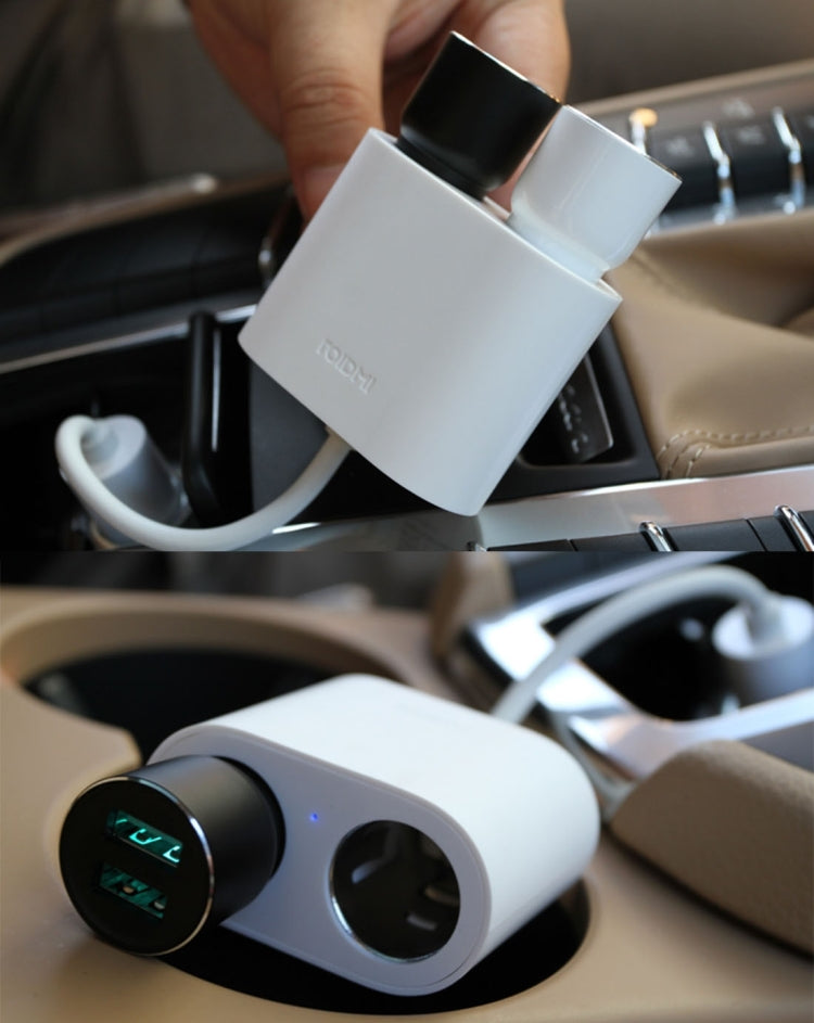 Original Xiaomi Youpin ROIDMI 2 in 1 120W 10A Car Cigarette Lighter + Dual USB Port Quick Charge Car Charger(White) - HoMEdemic™ 