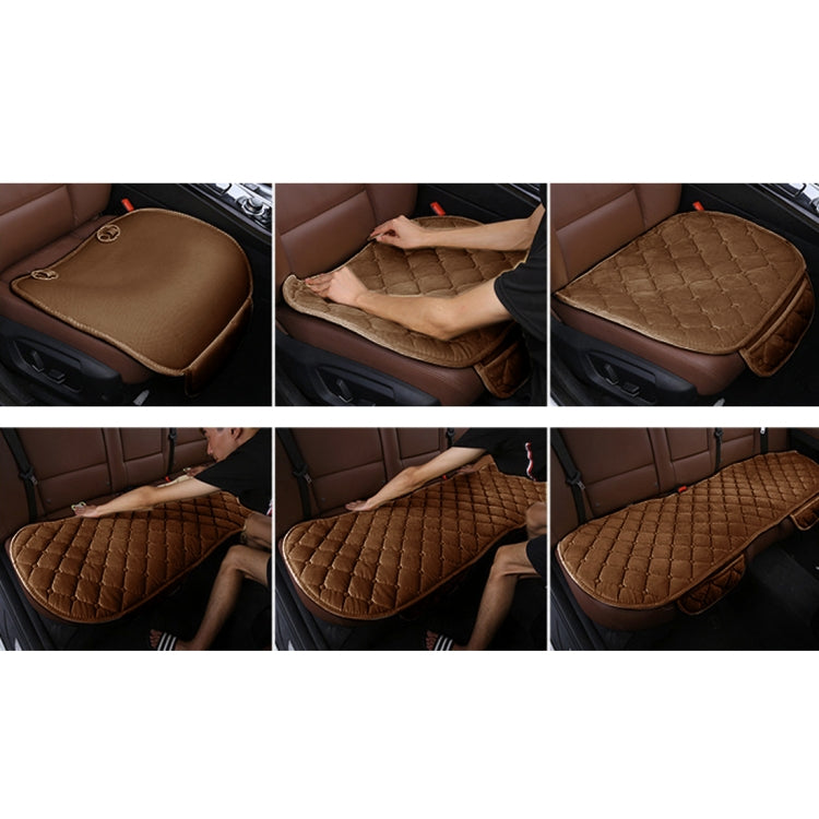 3 PCS / Set Luxurious Warm Car Seat Cover Cushion Universal Front Back Seat Covers Car Non-slip Chair Pad Warm Car Mats No Back Plush Cushion