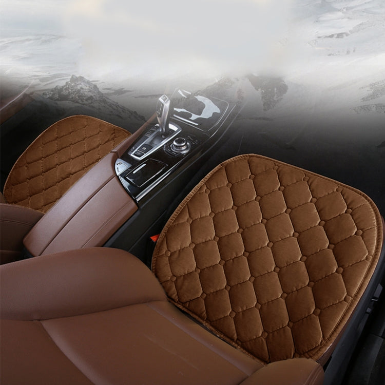 3 PCS / Set Luxurious Warm Car Seat Cover Cushion Universal Front Back Seat Covers Car Non-slip Chair Pad Warm Car Mats No Back Plush Cushion