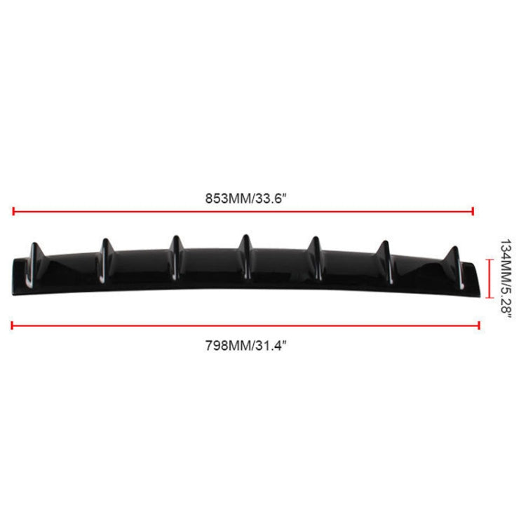 Universal Car Rear Bumper Lip Diffuser 7 Shark Fin Style Black ABS, Size: 85.3 x 79.8 x 13.4cm, 85.0x18.0x5.0cm Black - HoMEdemic™ 