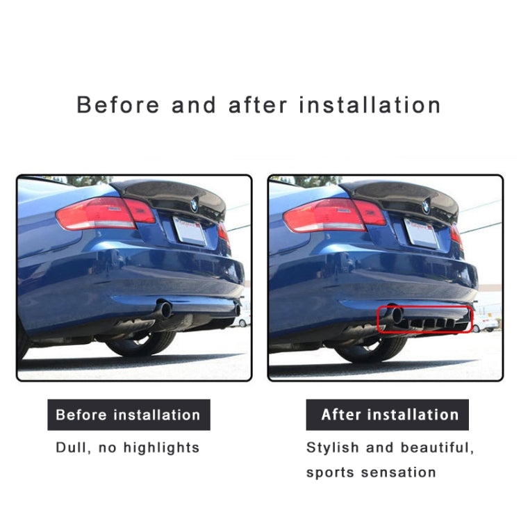 Universal Car Rear Bumper Lip Diffuser 7 Shark Fin Style Black ABS, Size: 85.3 x 79.8 x 13.4cm, 85.0x18.0x5.0cm Black - HoMEdemic™ 