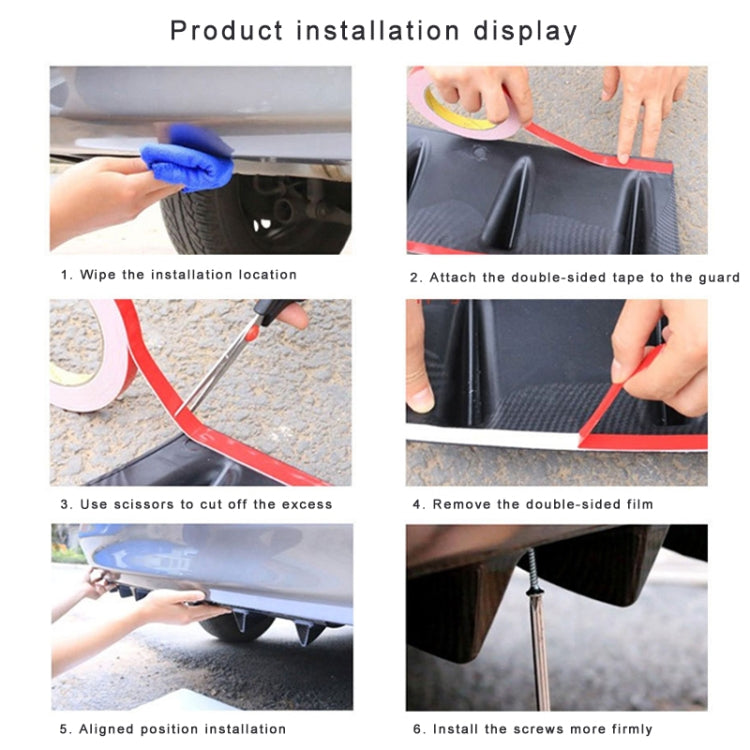 Universal Car Rear Bumper Lip Diffuser 7 Shark Fin Style Black ABS, Size: 85.3 x 79.8 x 13.4cm, 85.0x18.0x5.0cm Black - HoMEdemic™ 