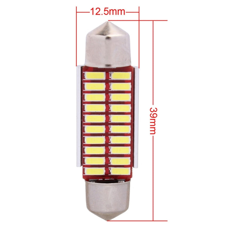2 PCS Festoon 39mm 2W 200LM White Light 20 LED SMD 4014 Error Free License Plate Lights Car Light Bulb, 39mm - HoMEdemic™ 