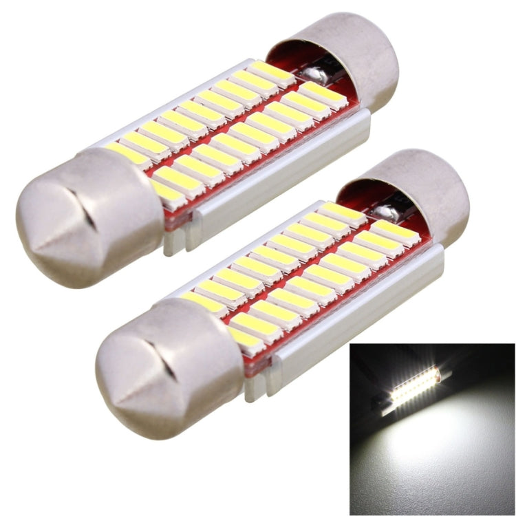 2 PCS Festoon 39mm 2W 200LM White Light 20 LED SMD 4014 Error Free License Plate Lights Car Light Bulb, 39mm - HoMEdemic™ 