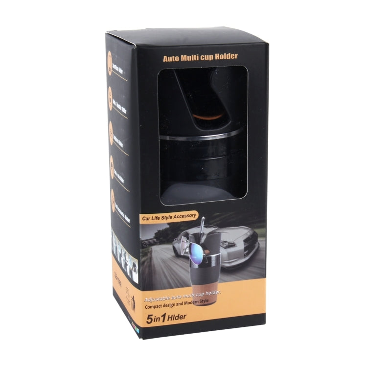 SB-1088 5 in 1 Auto Multi-functional Cup Holder Smartphone Drink Sunglasses Card Coin Small Accessories Holder, SB-1088(Black)