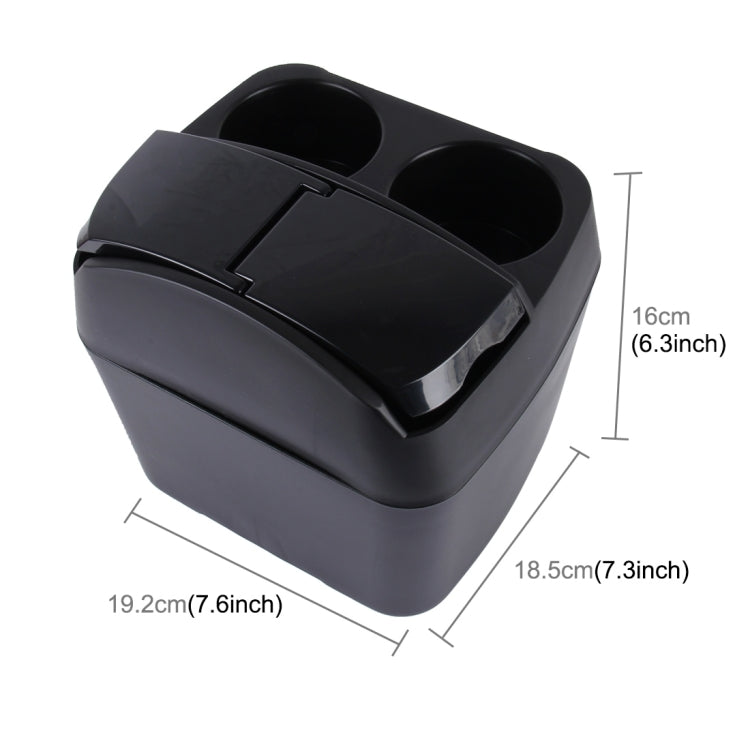 SHUNWEI SD-1605 Multifunction 3 in 1 Car Cup Holder Drink Bottle Can Garbage Can Portable Vehicle Trash Can Bin Rubbish Bin Organizer, SD-1605 Black, SD-1605 Khaki - HoMEdemic™ 