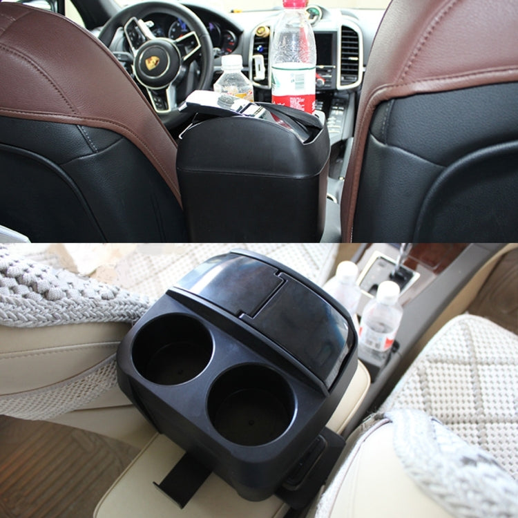 SHUNWEI SD-1605 Multifunction 3 in 1 Car Cup Holder Drink Bottle Can Garbage Can Portable Vehicle Trash Can Bin Rubbish Bin Organizer, SD-1605 Black, SD-1605 Khaki - HoMEdemic™ 