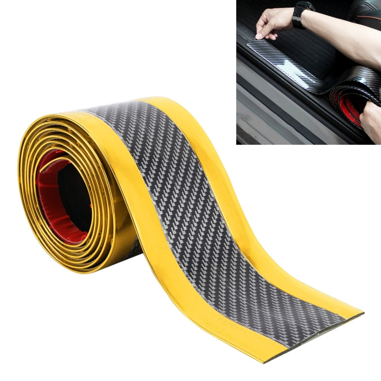 Universal Electroplate Carbon Fibre Car Door Threshold Decoration Strip Decorative Sticker, Size : 5CM x 2M, 5CM x 2M (Gold), 5CM x 2M (Red), 5CM x 2M (Silver) - HoMEdemic™ 