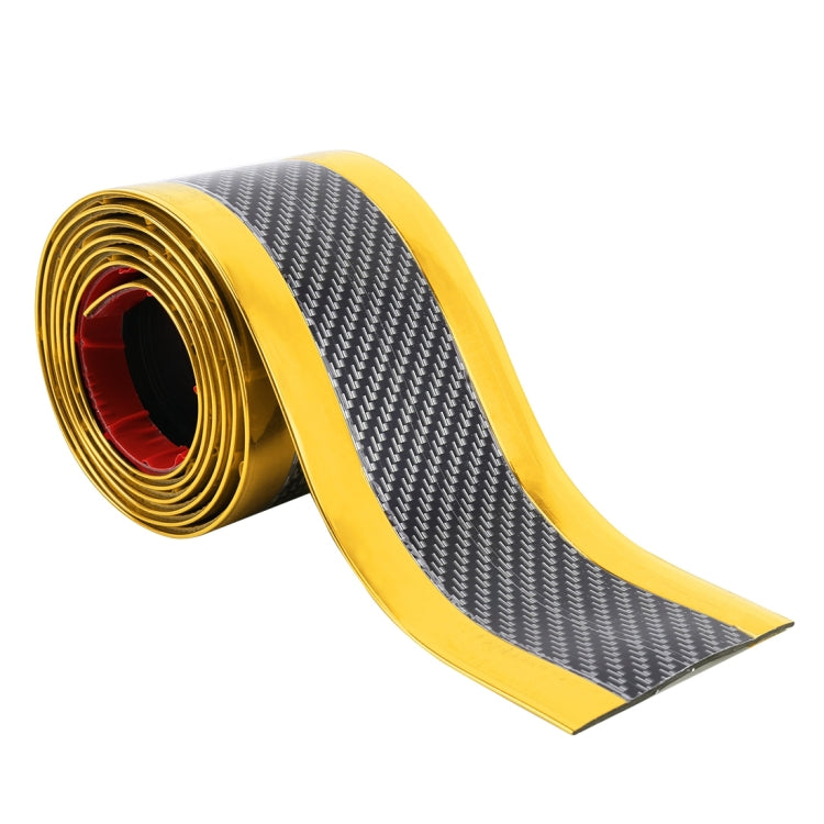 Universal Electroplate Carbon Fibre Car Door Threshold Decoration Strip Decorative Sticker, Size : 5CM x 2M, 5CM x 2M (Gold), 5CM x 2M (Red), 5CM x 2M (Silver) - HoMEdemic™ 