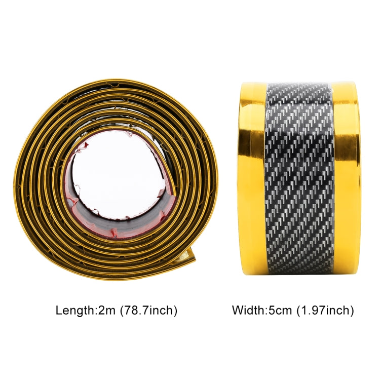 Universal Electroplate Carbon Fibre Car Door Threshold Decoration Strip Decorative Sticker, Size : 5CM x 2M, 5CM x 2M (Gold), 5CM x 2M (Red), 5CM x 2M (Silver) - HoMEdemic™ 