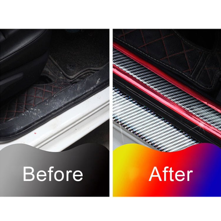 Universal Electroplate Carbon Fibre Car Door Threshold Decoration Strip Decorative Sticker, Size : 5CM x 2M, 5CM x 2M (Gold), 5CM x 2M (Red), 5CM x 2M (Silver) - HoMEdemic™ 