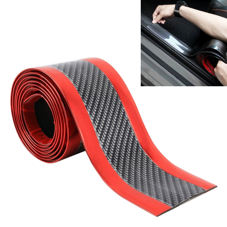Universal Electroplate Carbon Fibre Car Door Threshold Decoration Strip Decorative Sticker, Size : 5CM x 2M, 5CM x 2M (Gold), 5CM x 2M (Red), 5CM x 2M (Silver) - HoMEdemic™ 
