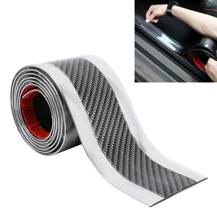 Universal Electroplate Carbon Fibre Car Door Threshold Decoration Strip Decorative Sticker, Size : 5CM x 2M, 5CM x 2M (Gold), 5CM x 2M (Red), 5CM x 2M (Silver) - HoMEdemic™ 