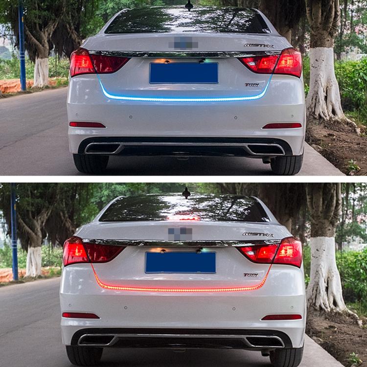 1.5m Car Auto Waterproof Universal Four Color Rear Flowing Light Tail Box Lights with Tail Light Controller, Ice Blue Light Driving Light, White Light Reversing Light, Red Light Brake Light, Yellow Light Turn Signal Light, LED Lamp Strip Tail Decoration - HoMEdemic™ 