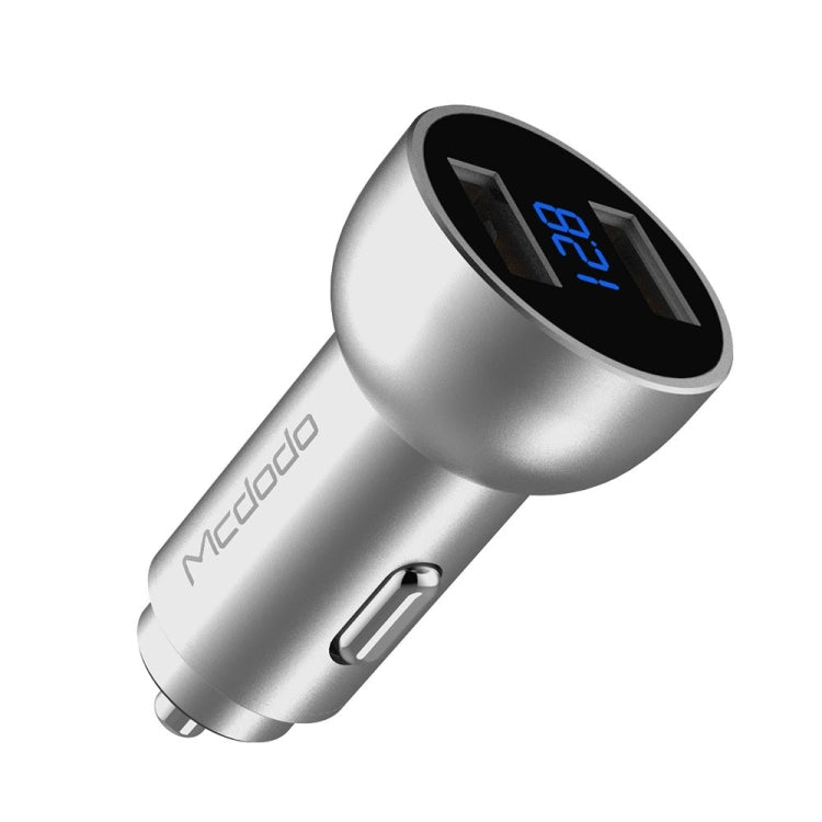 Mcdodo CC-3871 2-Ports USB LED Smart Digital Display Car Charger, For iPhone, iPad, Samsung, HTC, Sony, LG, Huawei, Lenovo, and other Smartphones or Tablet(Silver) - HoMEdemic™ 