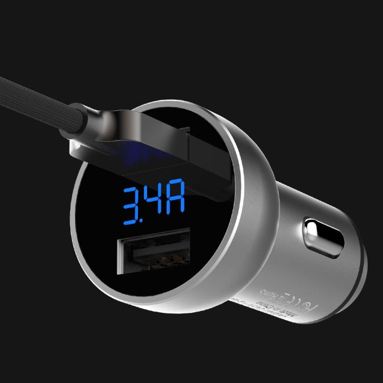 Mcdodo CC-3871 2-Ports USB LED Smart Digital Display Car Charger, For iPhone, iPad, Samsung, HTC, Sony, LG, Huawei, Lenovo, and other Smartphones or Tablet(Silver) - HoMEdemic™ 