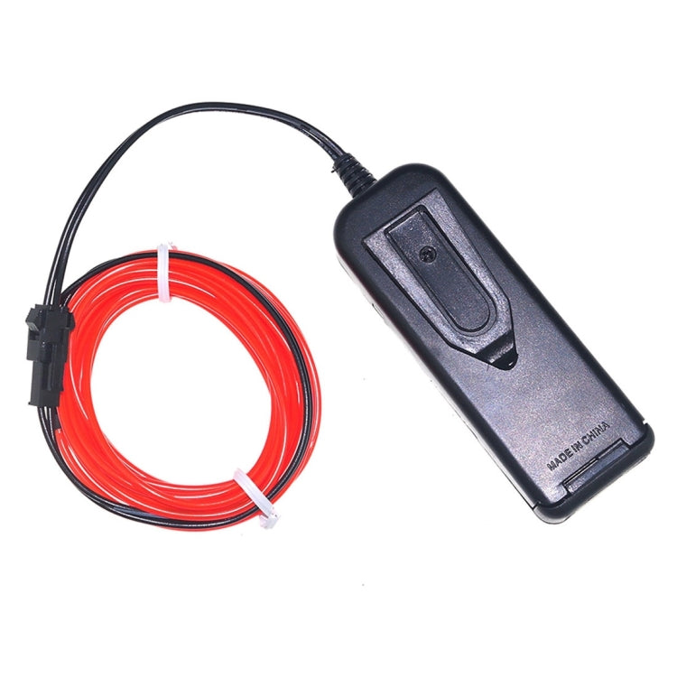 YouOKLight Neon EL Cold Round Flexible Strip Light with 3V Battery Box for Dance Party Car Decoration, Length: 3m, 3M Red Light
