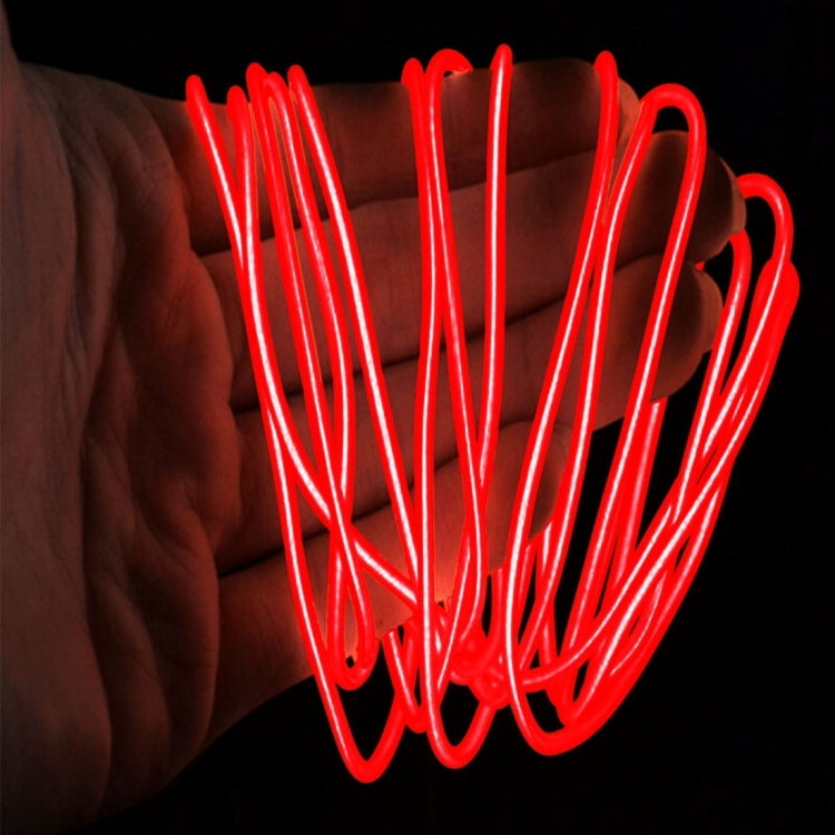 YouOKLight Neon EL Cold Round Flexible Strip Light with 3V Battery Box for Dance Party Car Decoration, Length: 3m, 3M Red Light