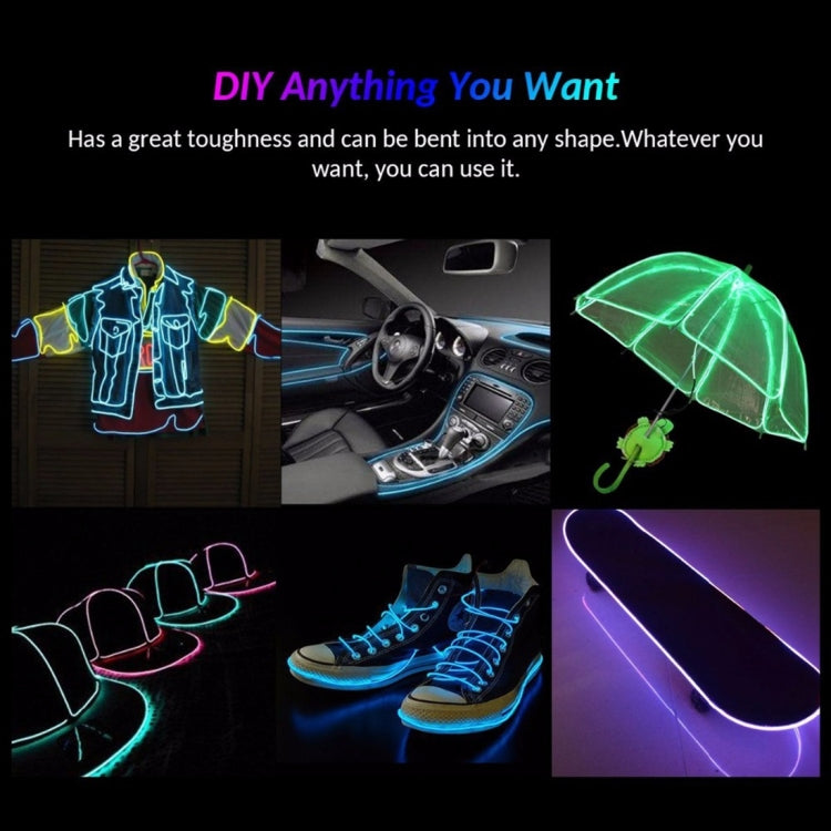 YouOKLight Neon EL Cold Round Flexible Strip Light with 3V Battery Box for Dance Party Car Decoration, Length: 3m, 3M Red Light