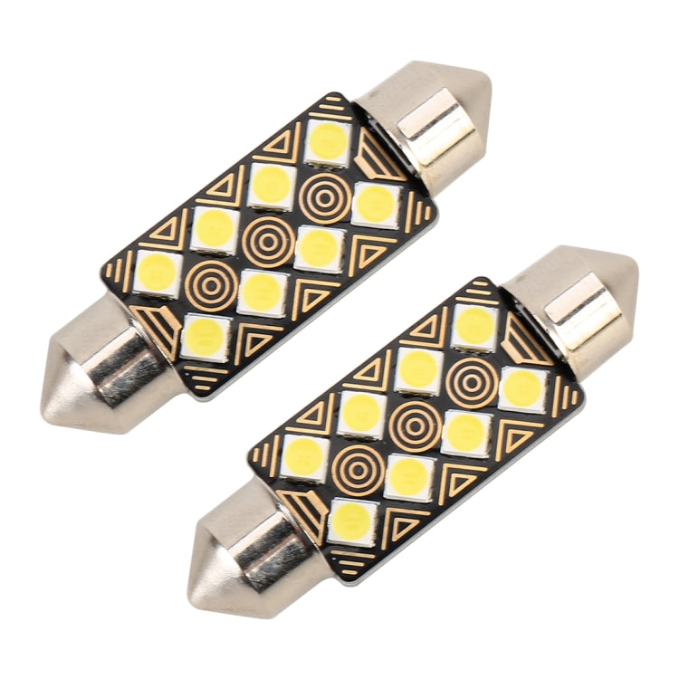 2 PCS 39mm DC12V / 1.5W / 6000K / 110LM 8LEDs SMD-3030 Car Reading Lamp Dome Light, with Decoder, 39mm - HoMEdemic™ 