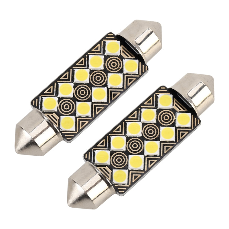 2 PCS 41mm DC12V / 1.5W / 6000K / 110LM 10LEDs SMD-3030 Car Reading Lamp Dome Light, with Decoder, 41mm - HoMEdemic™ 