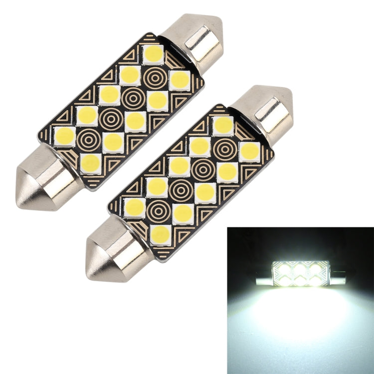 2 PCS 41mm DC12V / 1.5W / 6000K / 110LM 10LEDs SMD-3030 Car Reading Lamp Dome Light, with Decoder, 41mm - HoMEdemic™ 