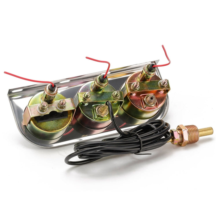 52mm 12V Universal Car Modified Triple Meter 3 in 1 Gauge Oil Press Gauge + Water Temperature Gauge + Ammeter, with Sensor, Car Modified Triple Meter 02 - HoMEdemic™ 