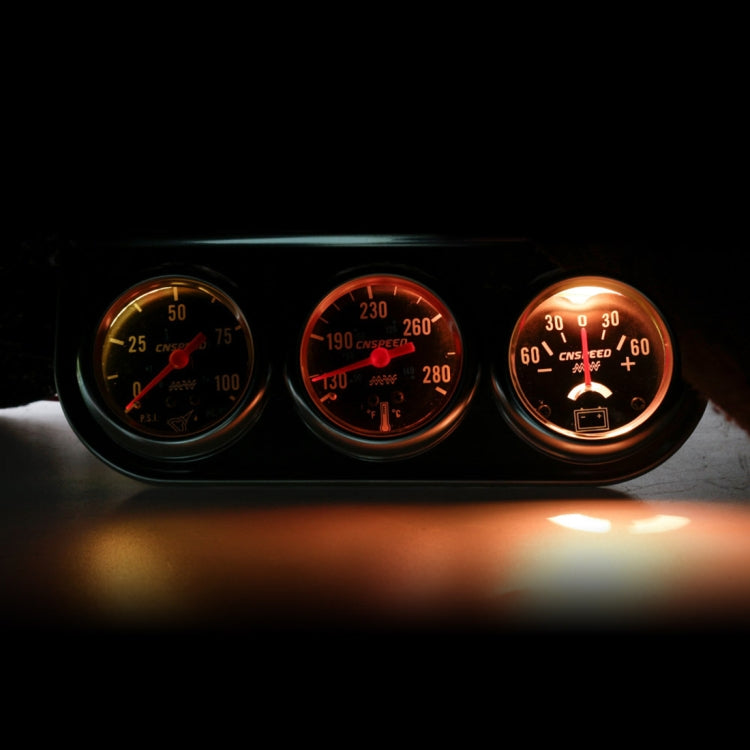 52mm 12V Universal Car Modified Triple Meter 3 in 1 Gauge Oil Press Gauge + Water Temperature Gauge + Ammeter, with Sensor, Car Modified Triple Meter 02 - HoMEdemic™ 