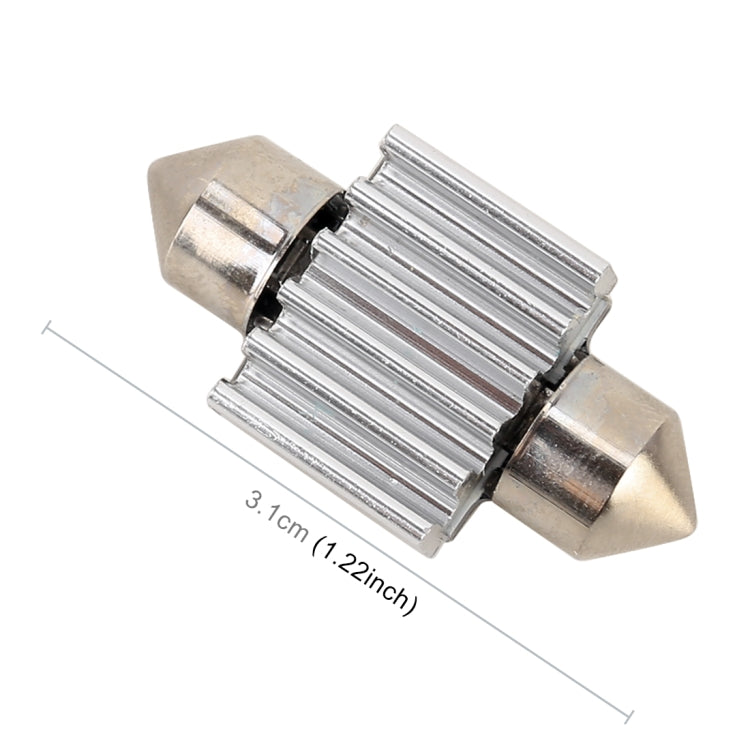 10 PCS 31mm DC12V / 2W / 7000K / 80LM 4LEDs SMD-5050 Car Reading Lamp, 31mm, 4LEDs SMD-5050 - HoMEdemic™ 