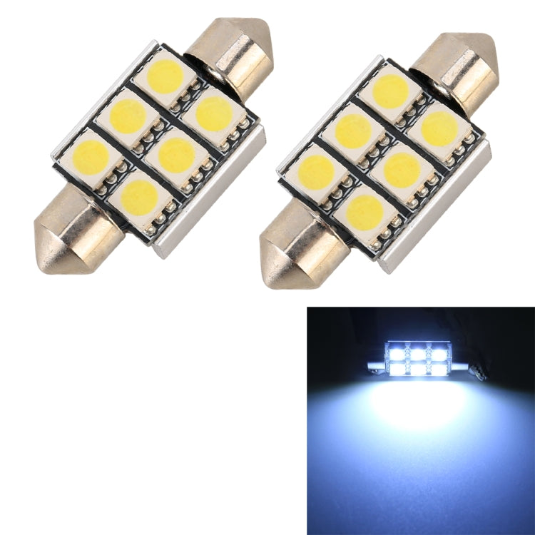 10 PCS 36mm DC12V / 2W / 7000K / 80LM 6LEDs SMD-5050 Car Reading Lamp, 36mm, 6LEDs SMD-5050 - HoMEdemic™ 