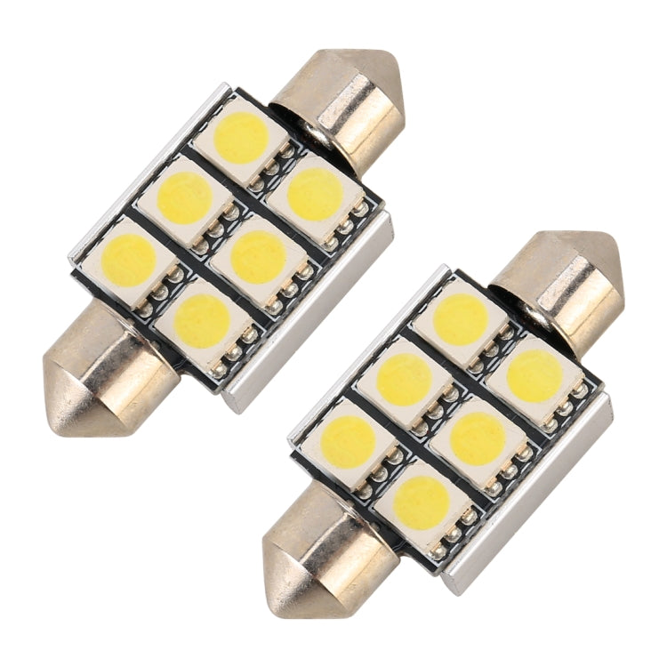 10 PCS 36mm DC12V / 2W / 7000K / 80LM 6LEDs SMD-5050 Car Reading Lamp, 36mm, 6LEDs SMD-5050 - HoMEdemic™ 