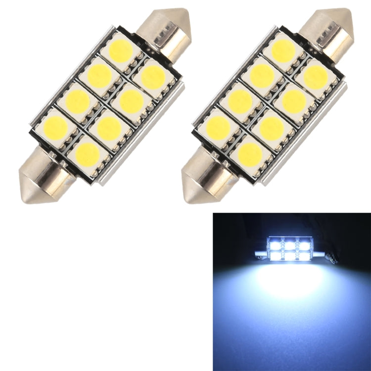 10 PCS 41mm DC12V / 2W / 7000K / 80LM 8LEDs SMD-5050 Car Reading Lamp, 41mm, 8LEDs SMD-5050 - HoMEdemic™ 