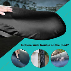 Waterproof Motorcycle Black Leather Seat Cover Prevent Bask In Seat Scooter Cushion Protect, Size: M, Length: 48-54cm; Width: 25-35cm, Length: 48-54cm; Width: 25-35cm - HoMEdemic™ 