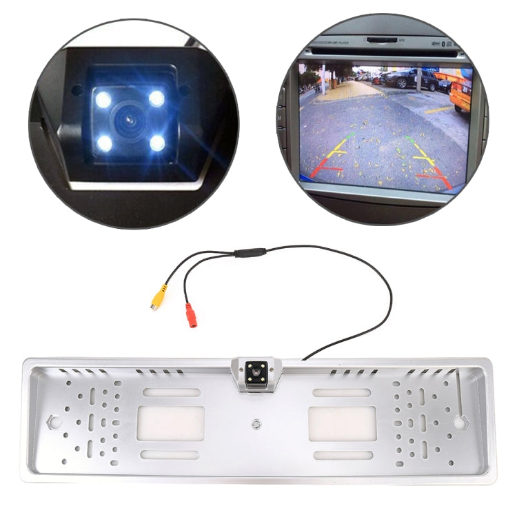 JX-9488 720x540 Effective Pixel NTSC 60HZ CMOS II Universal Waterproof Car Rear View Backup Camera with 2W 80LM 5000K White Light 4LED Lamp, DC 12V, Wire Length: 4m, White, Silver - HoMEdemic™ 