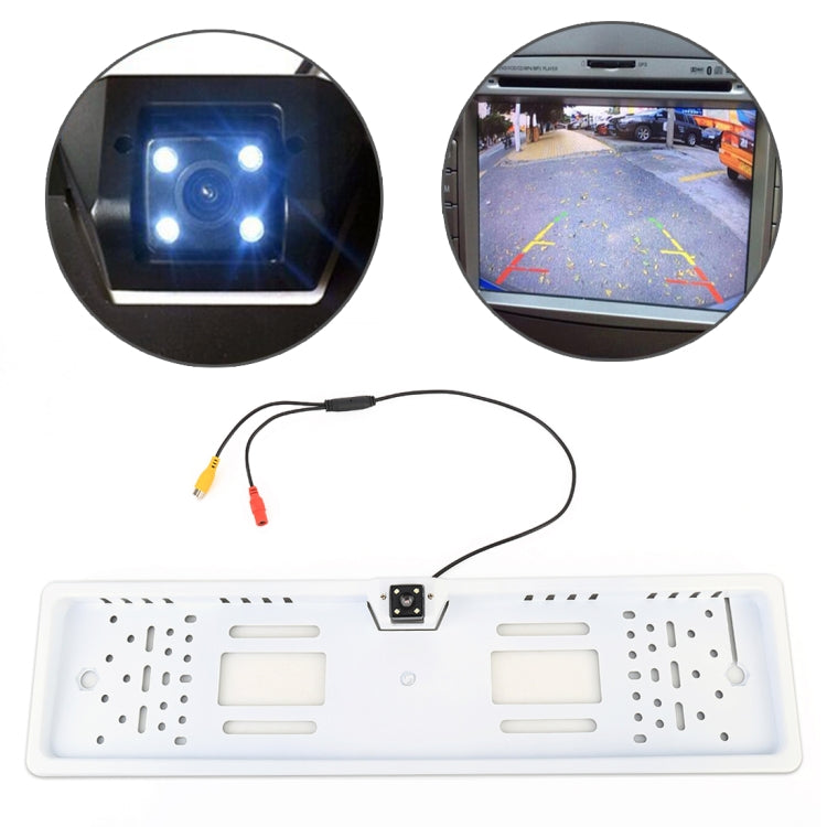 JX-9488 720x540 Effective Pixel NTSC 60HZ CMOS II Universal Waterproof Car Rear View Backup Camera with 2W 80LM 5000K White Light 4LED Lamp, DC 12V, Wire Length: 4m, White, Silver - HoMEdemic™ 