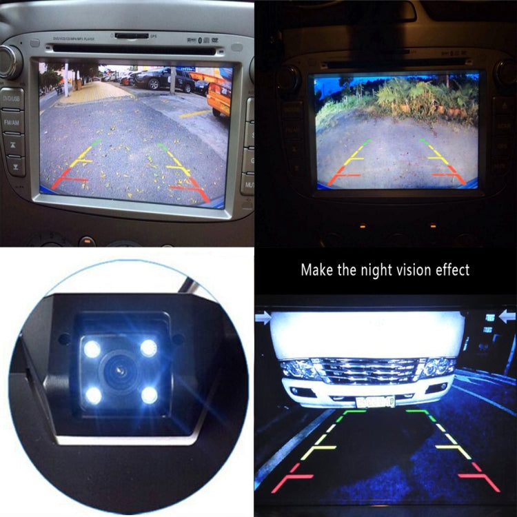 JX-9488 720x540 Effective Pixel NTSC 60HZ CMOS II Universal Waterproof Car Rear View Backup Camera with 2W 80LM 5000K White Light 4LED Lamp, DC 12V, Wire Length: 4m, White, Silver - HoMEdemic™ 