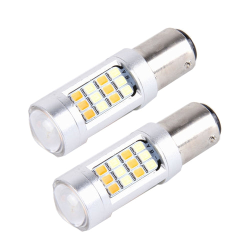 2 PCS 1157 10W 1000 LM 6000K White + Yellow Light Turn Signal Light with 42 SMD-2835-LED Lamps And Len. DC 12-24V - HoMEdemic™ 