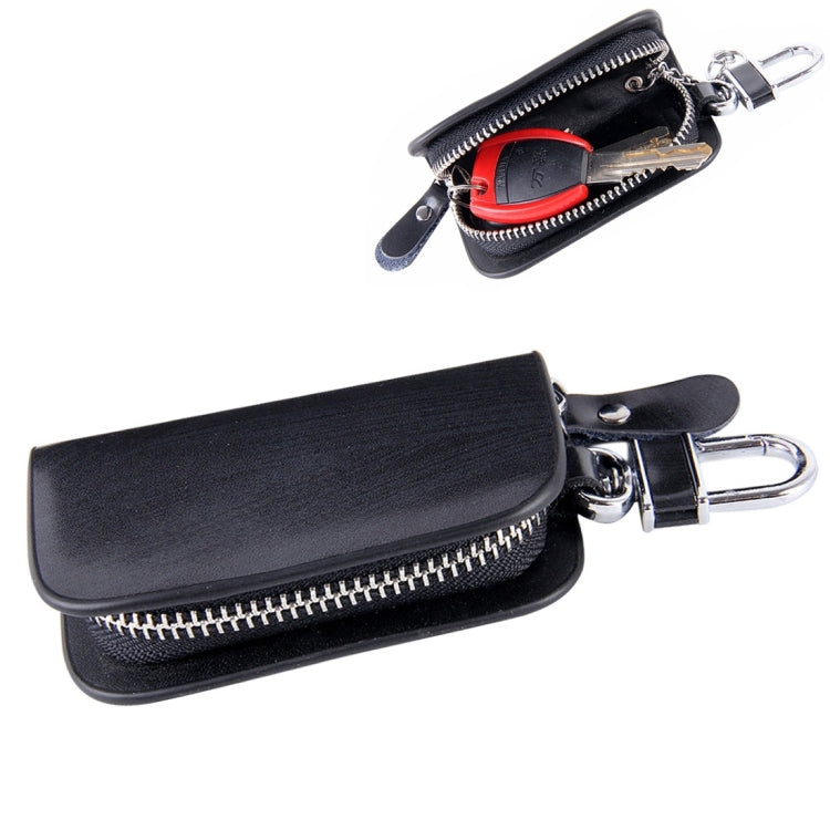 Universal Leather Wood Grain Texture Waist Hanging Zipper Wallets Key Holder Bag (No Include Key) - HoMEdemic™ 